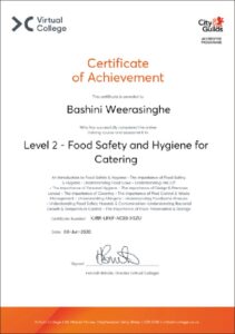 Bashini level 2 food safety and hygiene for catering 2